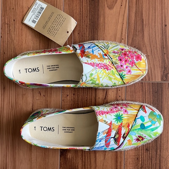 Brand New Toms Sunshine Floral Delight on Rope Size 7 - Picture 2 of 6